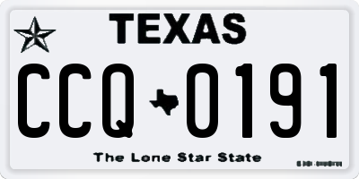 TX license plate CCQ0191