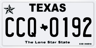 TX license plate CCQ0192
