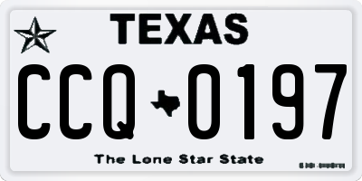 TX license plate CCQ0197