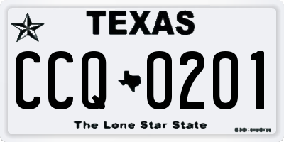 TX license plate CCQ0201