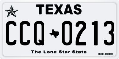 TX license plate CCQ0213