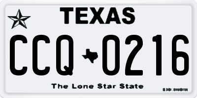 TX license plate CCQ0216
