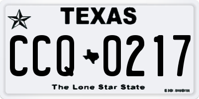TX license plate CCQ0217