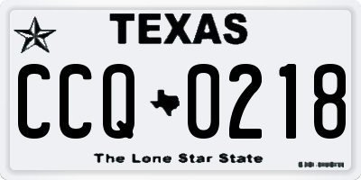 TX license plate CCQ0218