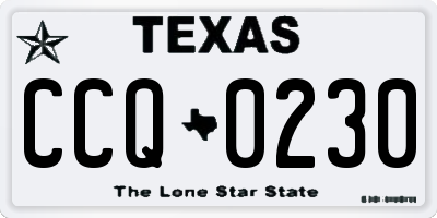 TX license plate CCQ0230