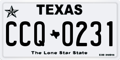 TX license plate CCQ0231