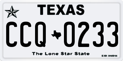 TX license plate CCQ0233