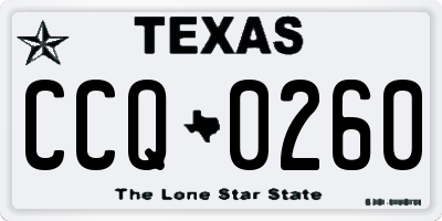 TX license plate CCQ0260