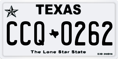 TX license plate CCQ0262