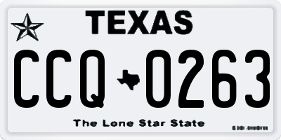 TX license plate CCQ0263