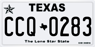 TX license plate CCQ0283