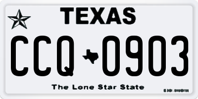 TX license plate CCQ0903