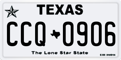 TX license plate CCQ0906