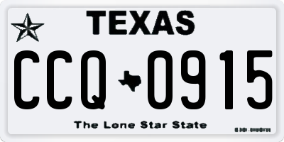 TX license plate CCQ0915