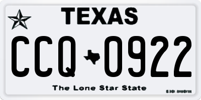 TX license plate CCQ0922