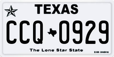 TX license plate CCQ0929