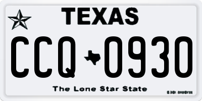 TX license plate CCQ0930