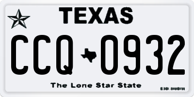 TX license plate CCQ0932