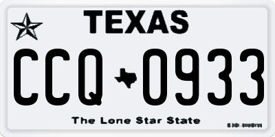 TX license plate CCQ0933