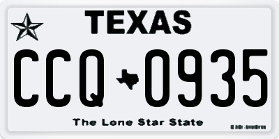 TX license plate CCQ0935