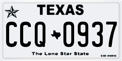 TX license plate CCQ0937