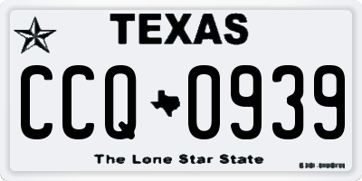 TX license plate CCQ0939