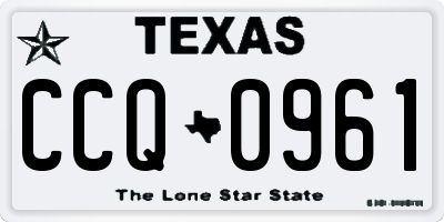 TX license plate CCQ0961