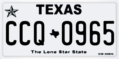 TX license plate CCQ0965
