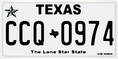 TX license plate CCQ0974