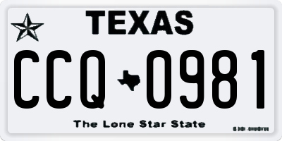 TX license plate CCQ0981