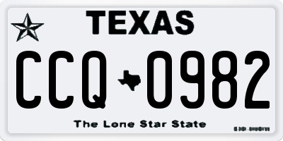 TX license plate CCQ0982