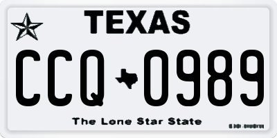 TX license plate CCQ0989
