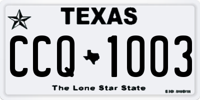 TX license plate CCQ1003
