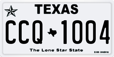 TX license plate CCQ1004