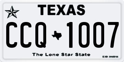 TX license plate CCQ1007