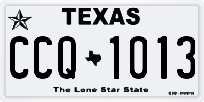 TX license plate CCQ1013