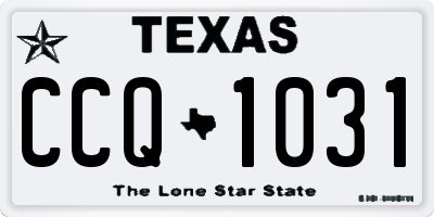 TX license plate CCQ1031