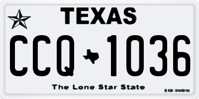 TX license plate CCQ1036
