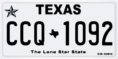 TX license plate CCQ1092