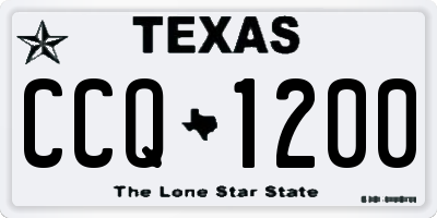 TX license plate CCQ1200