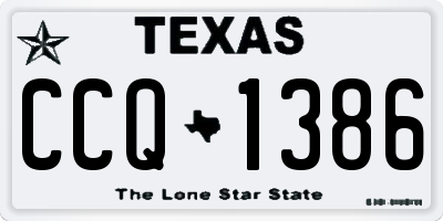 TX license plate CCQ1386