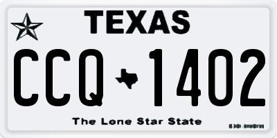 TX license plate CCQ1402
