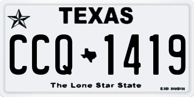TX license plate CCQ1419