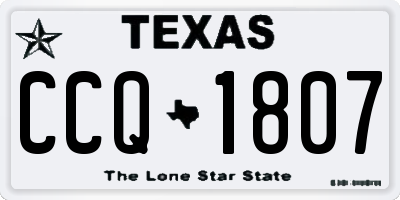 TX license plate CCQ1807