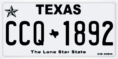 TX license plate CCQ1892
