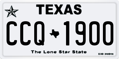 TX license plate CCQ1900