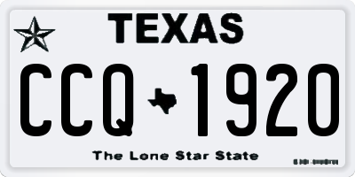 TX license plate CCQ1920