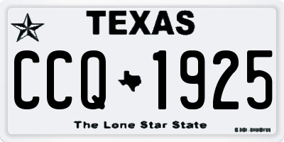 TX license plate CCQ1925