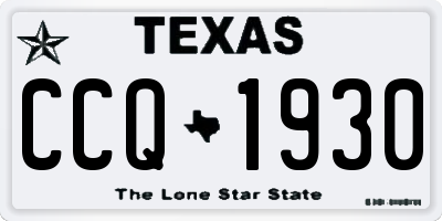 TX license plate CCQ1930
