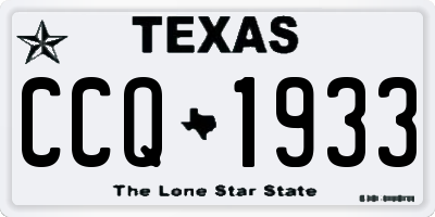 TX license plate CCQ1933